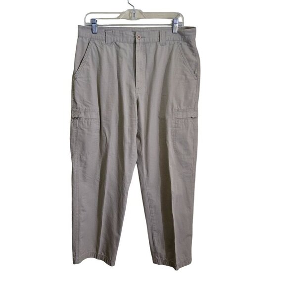 L.L. Bean Beige Ripstop Cotton Outdoor Hiking Cargo Pants Size 34x29 - Picture 1 of 6
